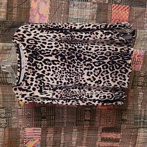 WHITE STAG LEPORD PRINT, TOP, SZ LG
